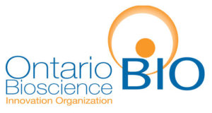 blue text reading Ontario Bioscience BIO and orange text reading Innovation Organization to form the OBIO logo. Clicking on image redirects to the OBIO website.